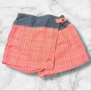 The Wonderful World Of Disney Girls Size 4T Pink & Blue Plaid Skort With Denim W